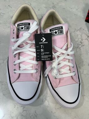 Converse Pink Low Top Canvas Sneakers with White Accents